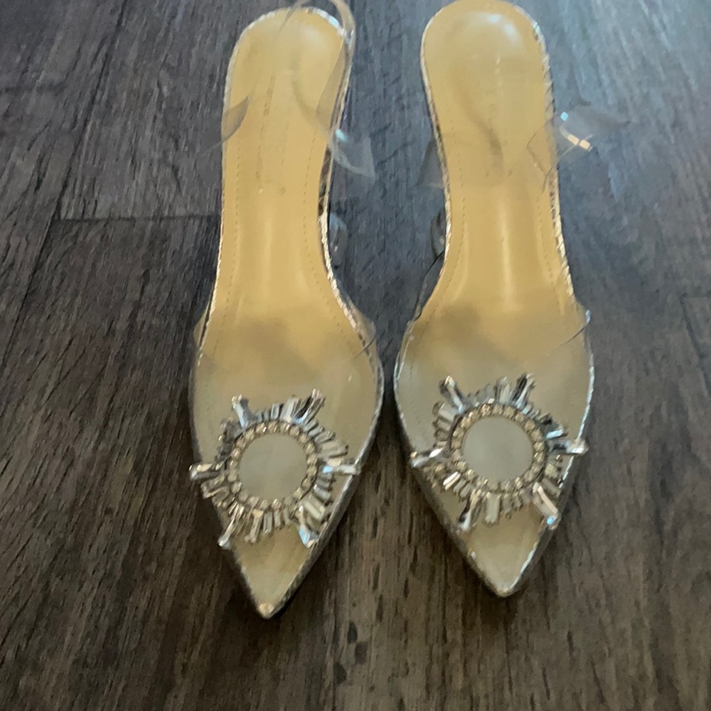 Clear short heel sandals brand new